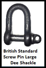 british standard screw pin large dee shackle